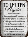 Blechschild 40x30 cm Toiletten Regel bitte hinsetzen Spruch Zitat