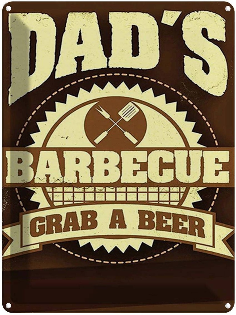 [LA-1792035] Blechschild 40x30 cm Dad´s barbecue grab a beer