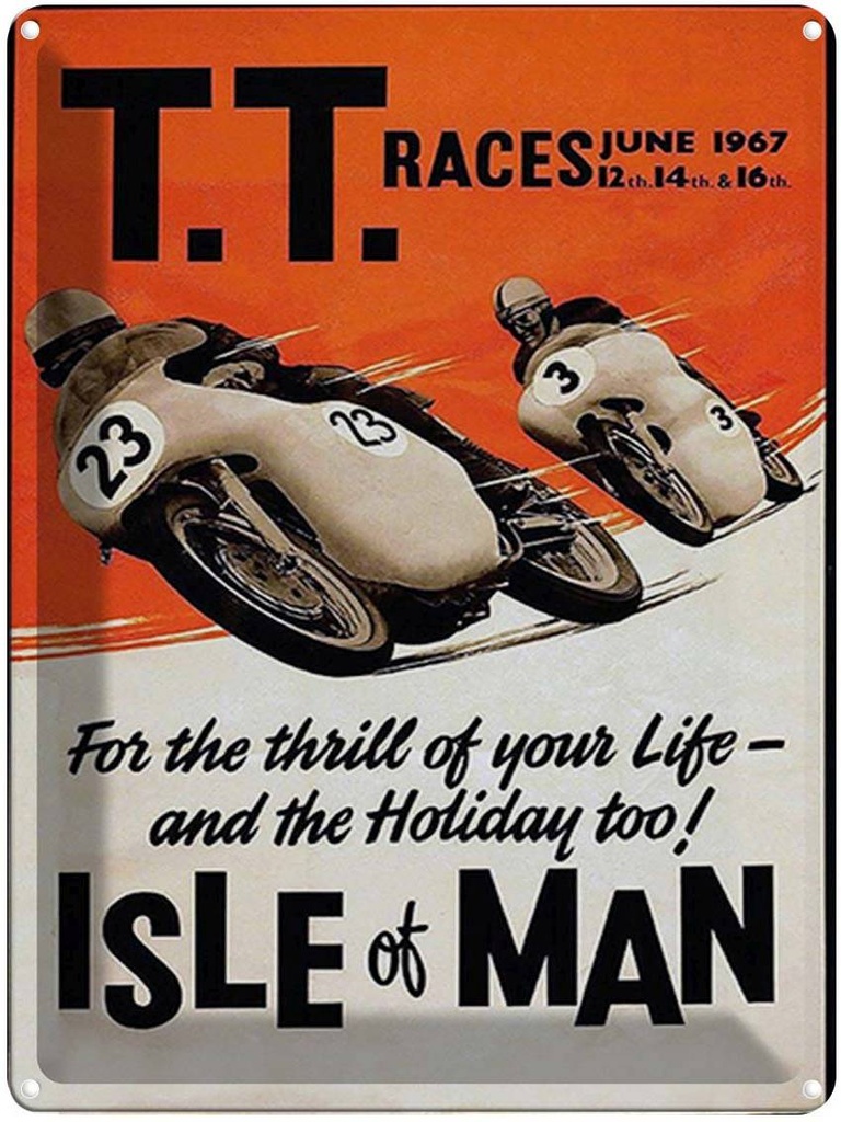 [LA-1792037] Blechschild 40x30 cm Motorrad TT Races Isle of Man