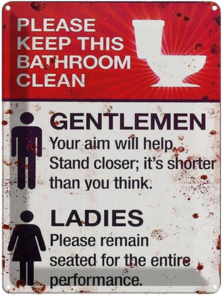 [LA-1792042] Blechschild 40x30 cm Gentlemen Ladies WC Toilette