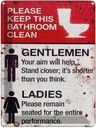 Blechschild 40x30 cm Gentlemen Ladies WC Toilette