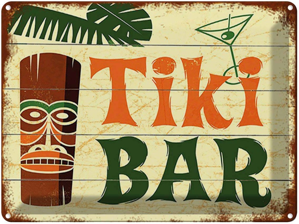 [LA-1792044] Blechschild 30x40 cm TIKI Bar Cocktail