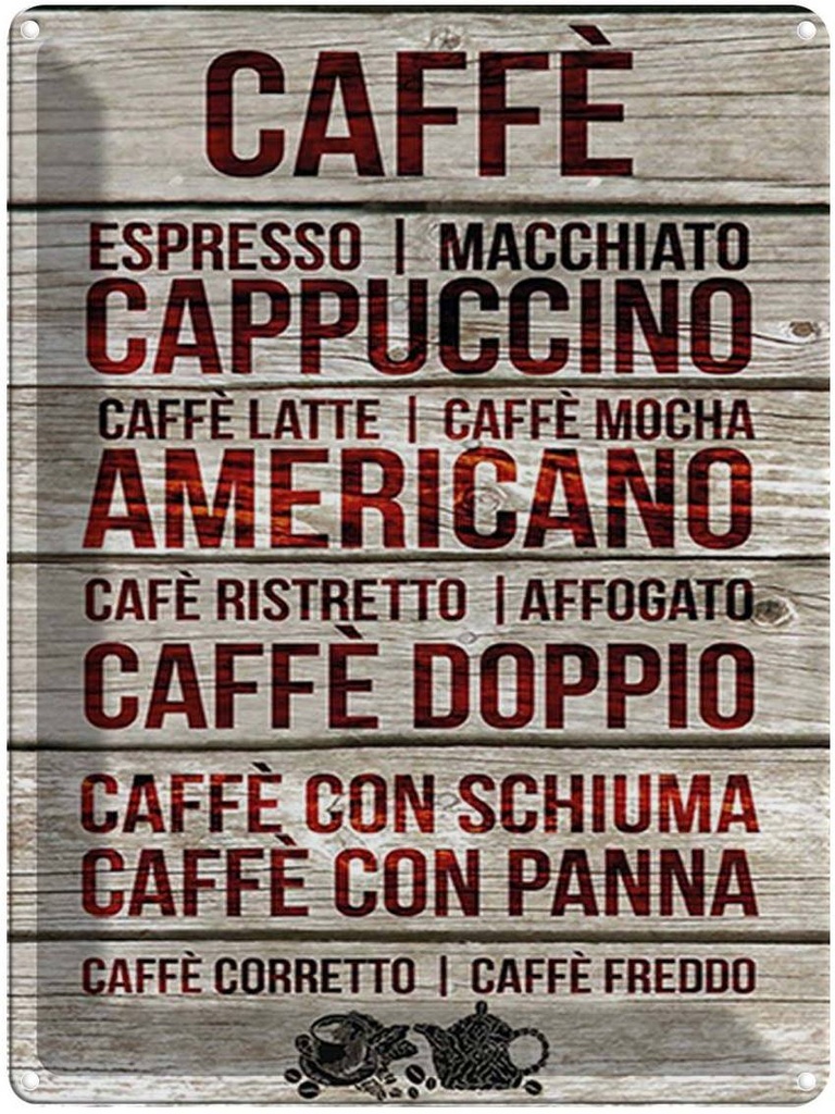 [LA-1792047] Blechschild 40x30 cm Caffee Caffe espresso capuccino latte