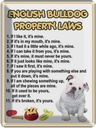 Blechschild 40x30 cm english bulldog property laws