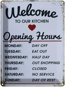 Blechschild 40x30 cm welcome to our Kitchen Opening