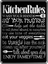 Blechschild 40x30 cm Kitchen Rules wash your hands