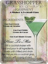 Blechschild 40x30 cm Alkohol Grasshopper ingredients