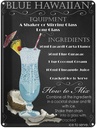 Blechschild 40x30 cm Alkohol blue hawaiian ingredients