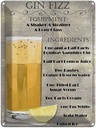 Blechschild 40x30 cm Alkohol Gin Fizz Equipment ingredients
