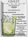 Blechschild 40x30 cm Alkohol Gimlet Equipment ingredients