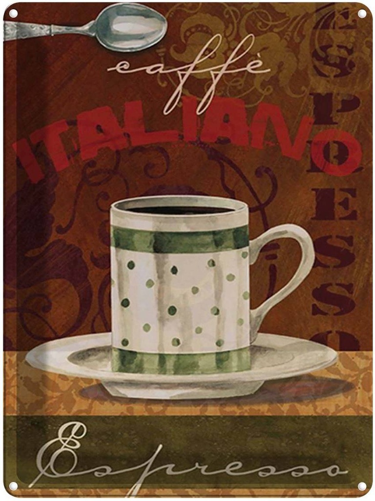 [LA-1792078] Blechschild 40x30 cm Kaffee Caffe italiano Espresso Tasse