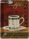 Blechschild 40x30 cm Kaffee Caffe italiano Espresso Tasse