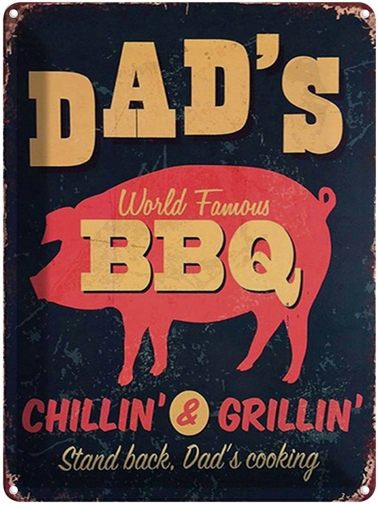 [LA-1792079] Blechschild 40x30 cm Dad´s world famous BBQ grillin