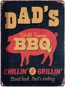 Blechschild 40x30 cm Dad´s world famous BBQ grillin
