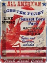 Blechschild 40x30 cm all american lobster feast music