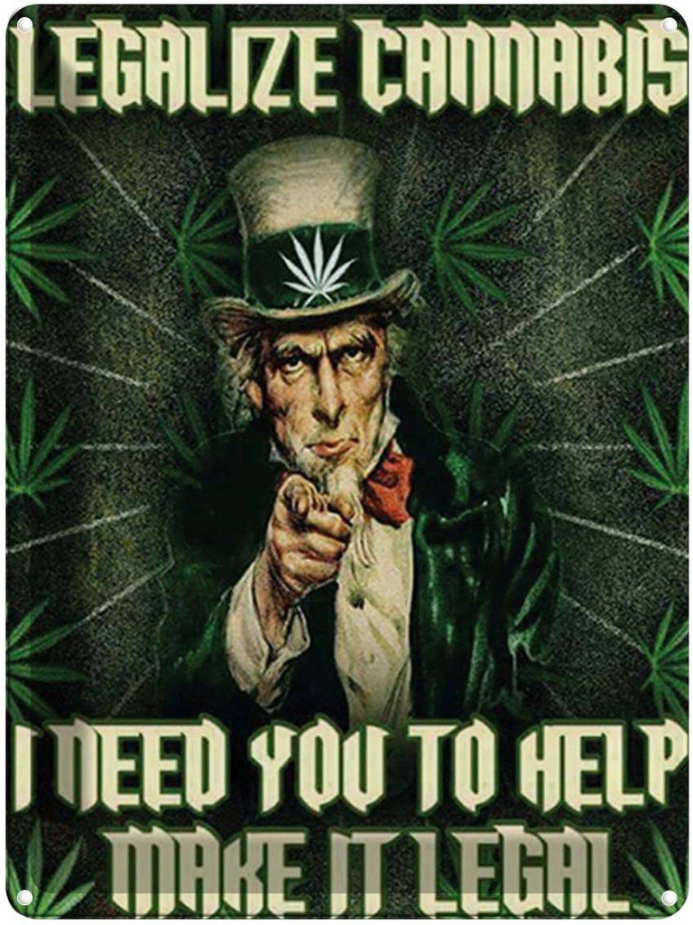 [LA-1792082] Blechschild 40x30 cm legalize cannabis need you help