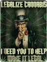 Blechschild 40x30 cm legalize cannabis need you help