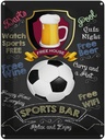 Blechschild 40x30 cm sports bar free wine darts pool