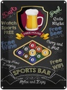 Blechschild 40x30 cm sports bar Beer relax and enjoy