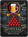 Blechschild 40x30 cm sports bar Free WIFI free Beer