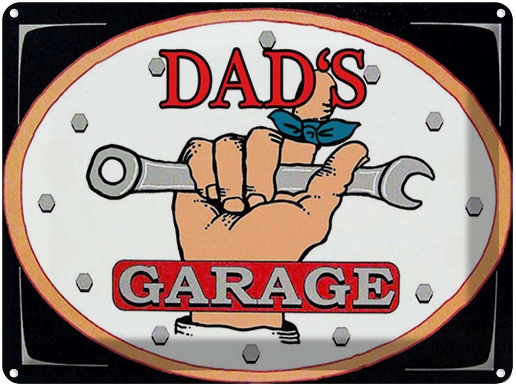 [LA-1792092] Blechschild 30x40 cm dad´s Garage Papas Werkstatt