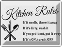 Blechschild 30x40 cm Kitchen Rules Küche Regeln