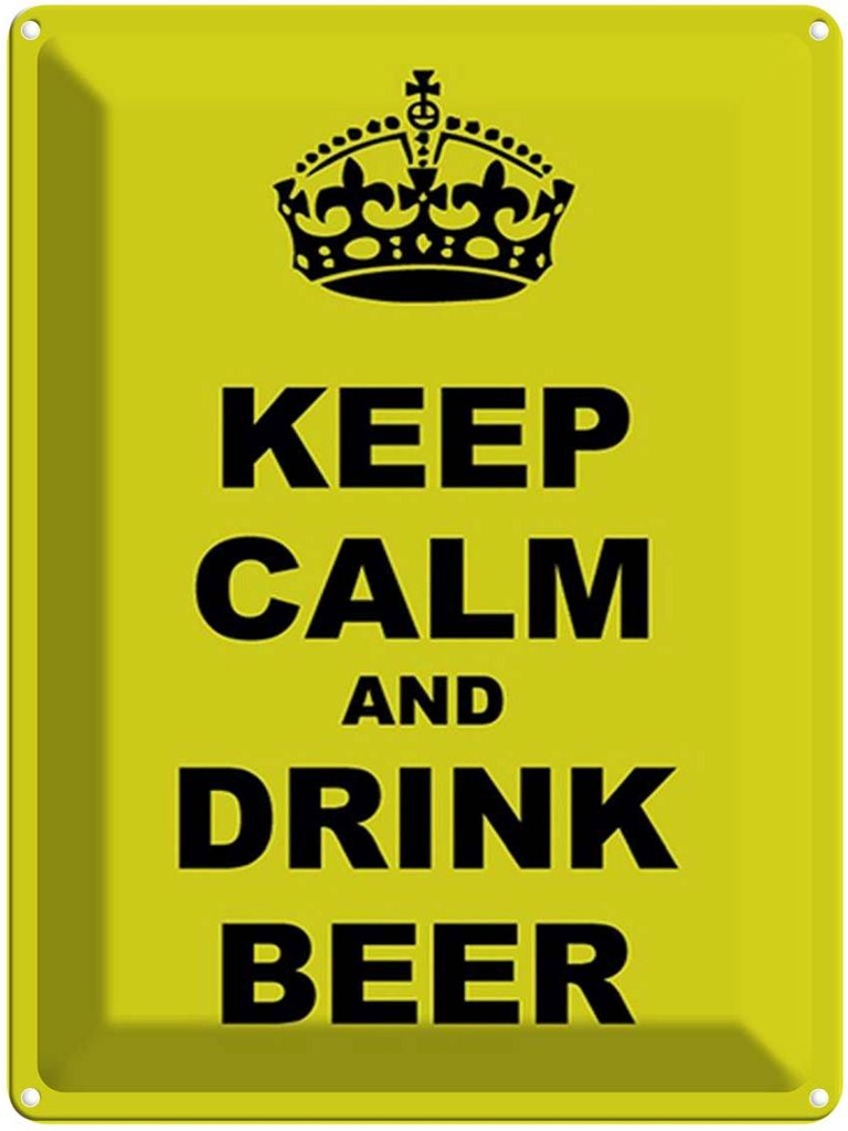 [LA-1792099] Blechschild 40x30 cm keep calm and drink beer