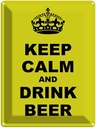 Blechschild 40x30 cm keep calm and drink beer