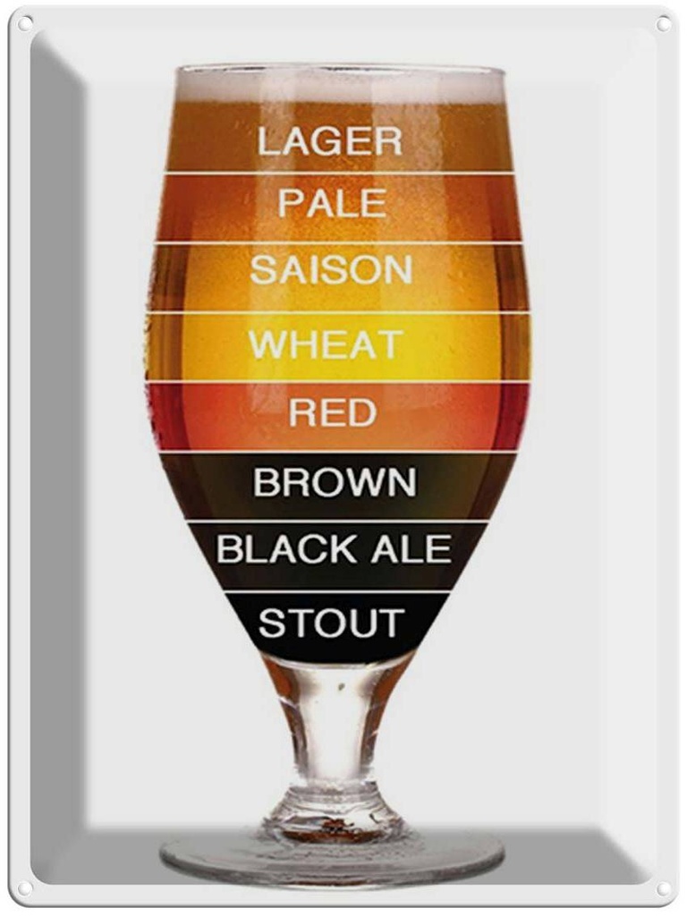 [LA-1792100] Blechschild 40x30 cm Bier Bierglas lager pale saison Bar Club Alkohol