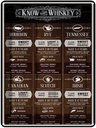 Blechschild 40x30 cm Alkohol know your Whiskey Bourbon Rye Spruch Zitat