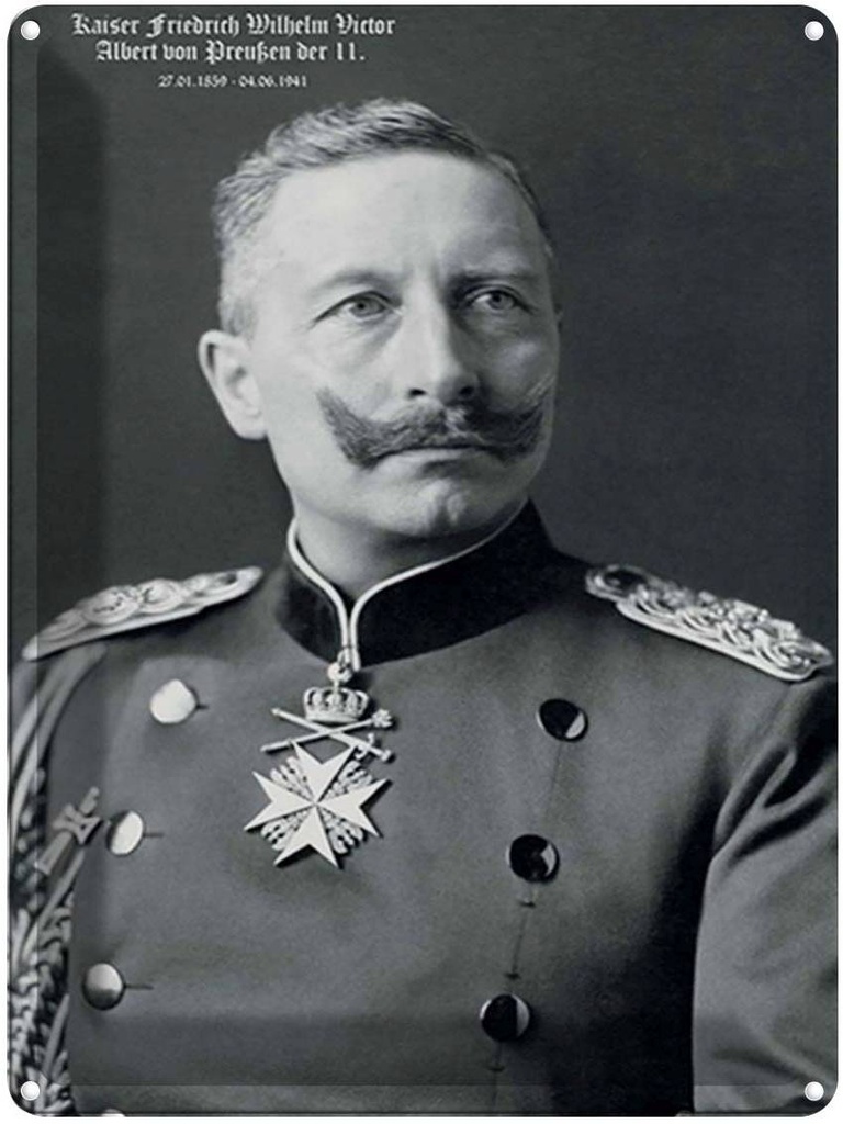 [LA-1792106] Blechschild 40x30 cm Portrait Kaiser Friedrich Wilhelm 1859 Bildmotiv