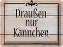 Blechschild 30x40 cm draußen nur Kännchen Kaffee Tee Essen Trinken