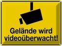 Blechschild 30x40 cm Gelände wird videoüberwacht Warnschild Hinweisschild Sicherheit Vorsicht