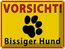 Blechschild 30x40 cm Tiere Vorsicht bissiger Hund Warnschild Hinweisschild Sicherheit