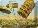 Blechschild 30x40 cm Retro Fallschirm erste lenkbarer Ballon