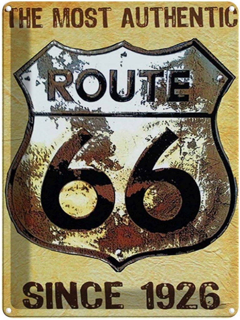 [LA-1792125] Blechschild 40x30 cm Retro Wappen Route 66 since 1926 USA