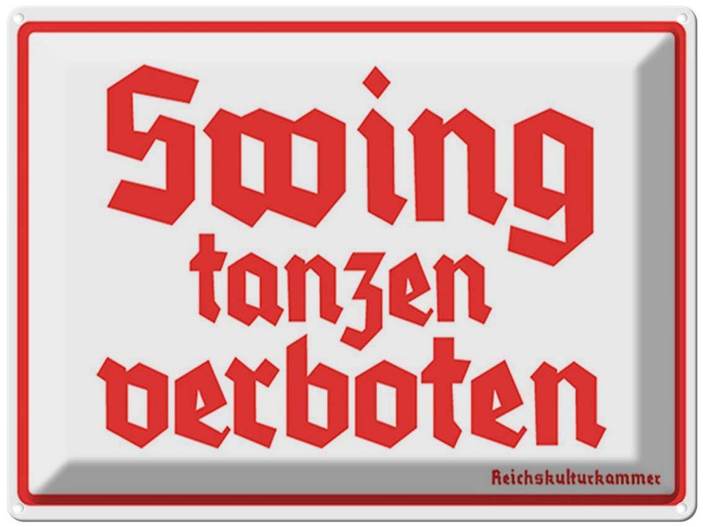 [LA-1792129] Blechschild 30x40 cm Swing tanzen verboten Warnschild Hinweisschild Sicherheit Vorsicht