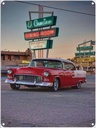 Blechschild 40x30 cm Auto Oldtimer El Camino breakfast lunch