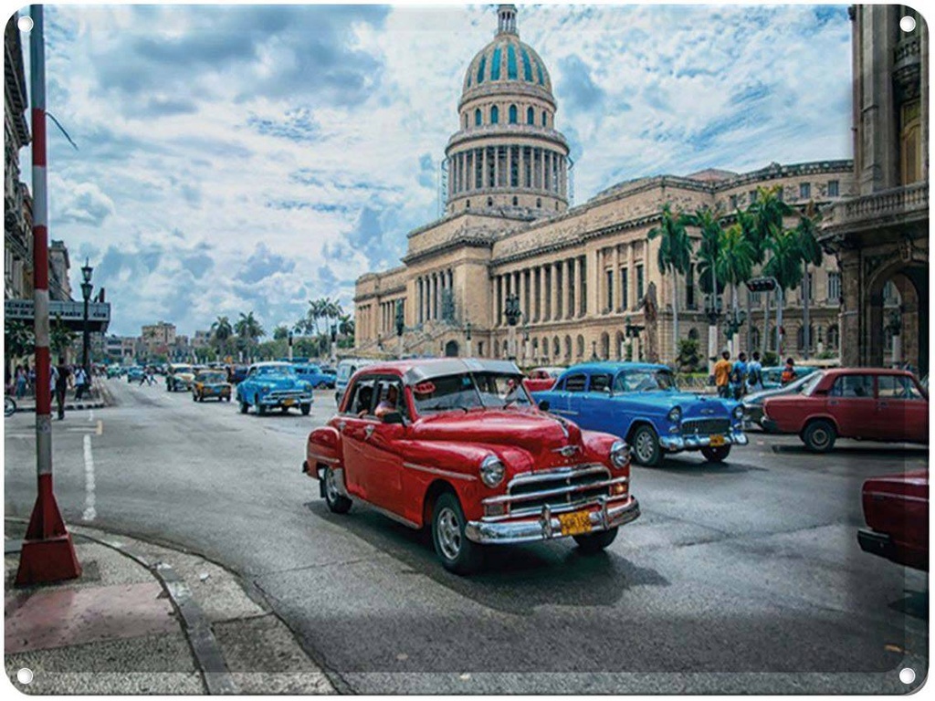 Blechschild 30x40 cm Auto Oldtimer Cuba Havana
