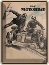 Blechschild 40x30 cm Retro das Motorrad Soldaten