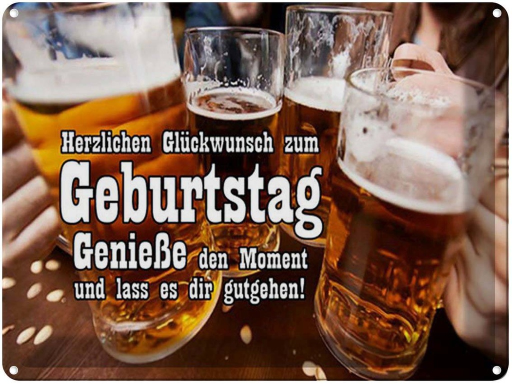 [LA-1792137] Blechschild 30x40 cm Glückwunsch zum Geburtstag Bier Spruch Zitat