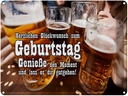Blechschild 30x40 cm Glückwunsch zum Geburtstag Bier Spruch Zitat
