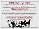 Blechschild 30x40 cm Tiere bitte nicht füttern Pferde Verbot Warnschild Hinweisschild Sicherheit Vorsicht