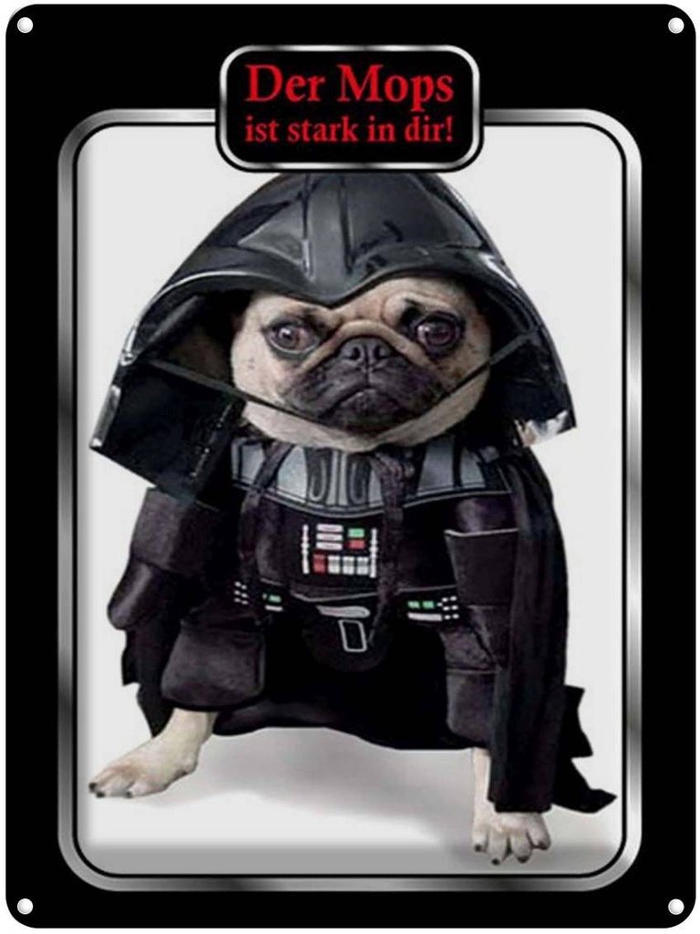 [LA-1792140] Blechschild 40x30 cm der Mops ist stark in dir Hund