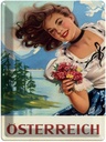 Blechschild 40x30 cm Pin Up Österreich alpen Urlaub Frau