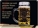 Blechschild 30x40 cm trinke nur gesundes Wasser Bier Spruch Zitat