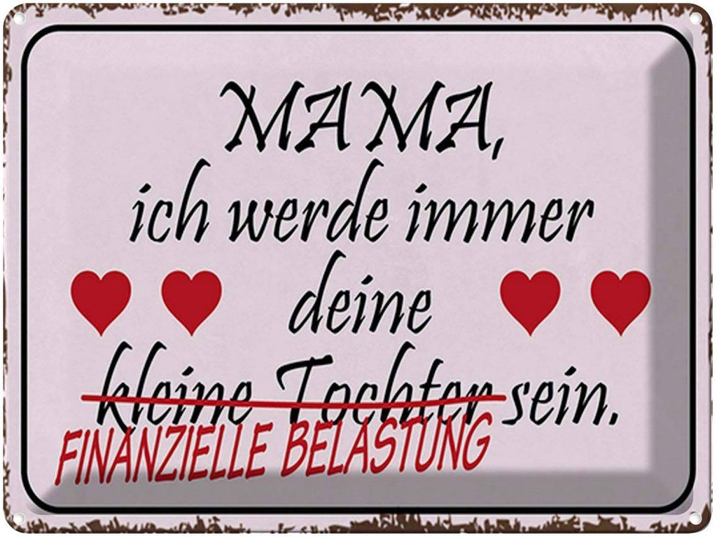 [LA-1792165] Blechschild 30x40 cm Mama deine Tochter Herzen Spruch Zitat
