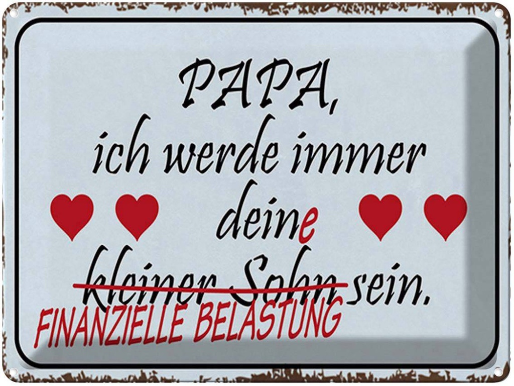 [LA-1792173] Blechschild 30x40 cm Papa ich werde dein kleiner Sohn Spruch Zitat