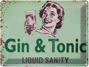 Blechschild 30x40 cm Alkohol Gin & Tonic liauid sanity