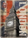 Blechschild 40x30 cm London Big Ben berühmter Uhrturm